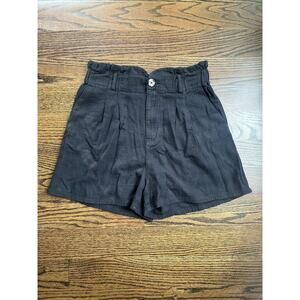 Good luck gem women’s high-waisted pleated tailored shorts Sz. M black